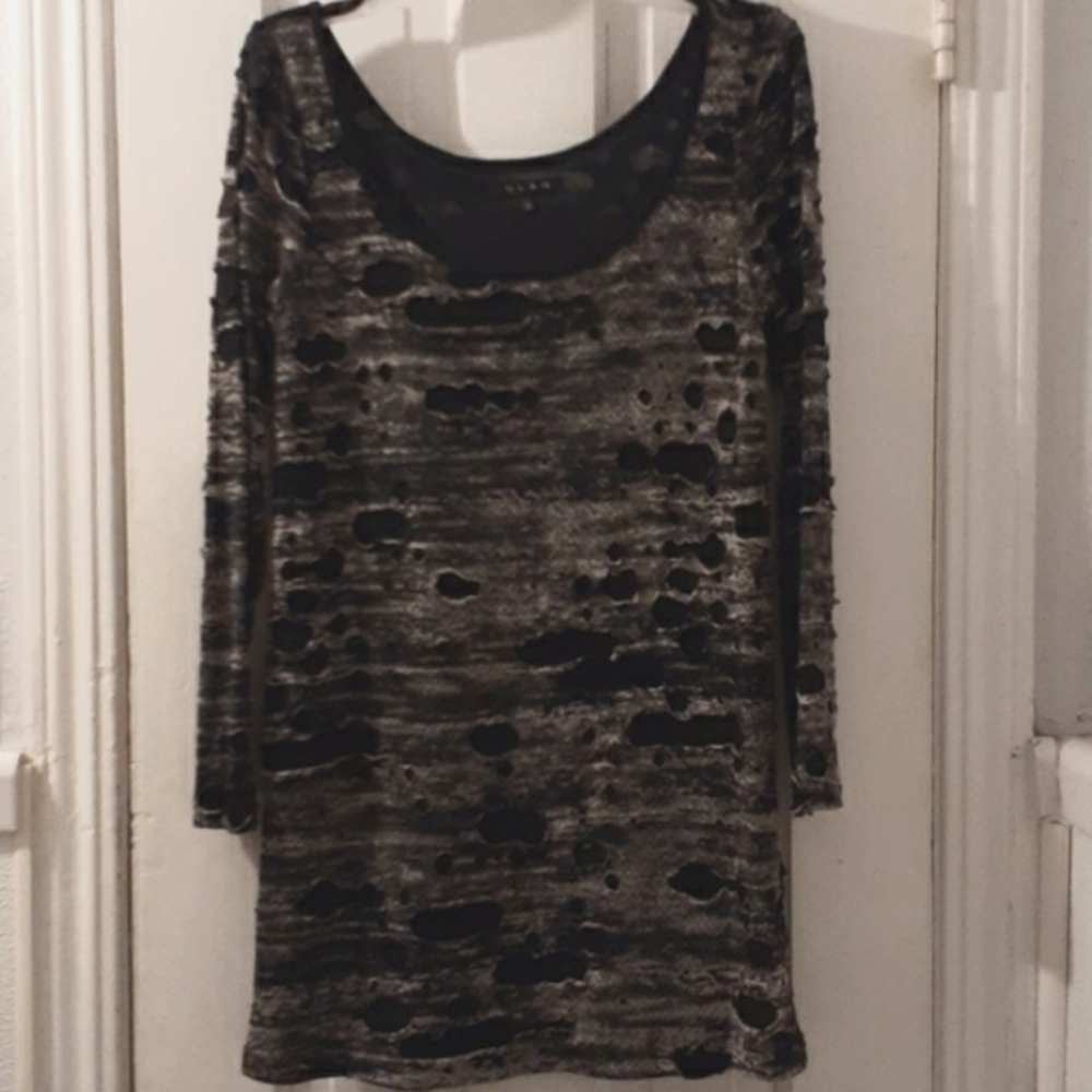 GLAM Tunic Top Black & White Small